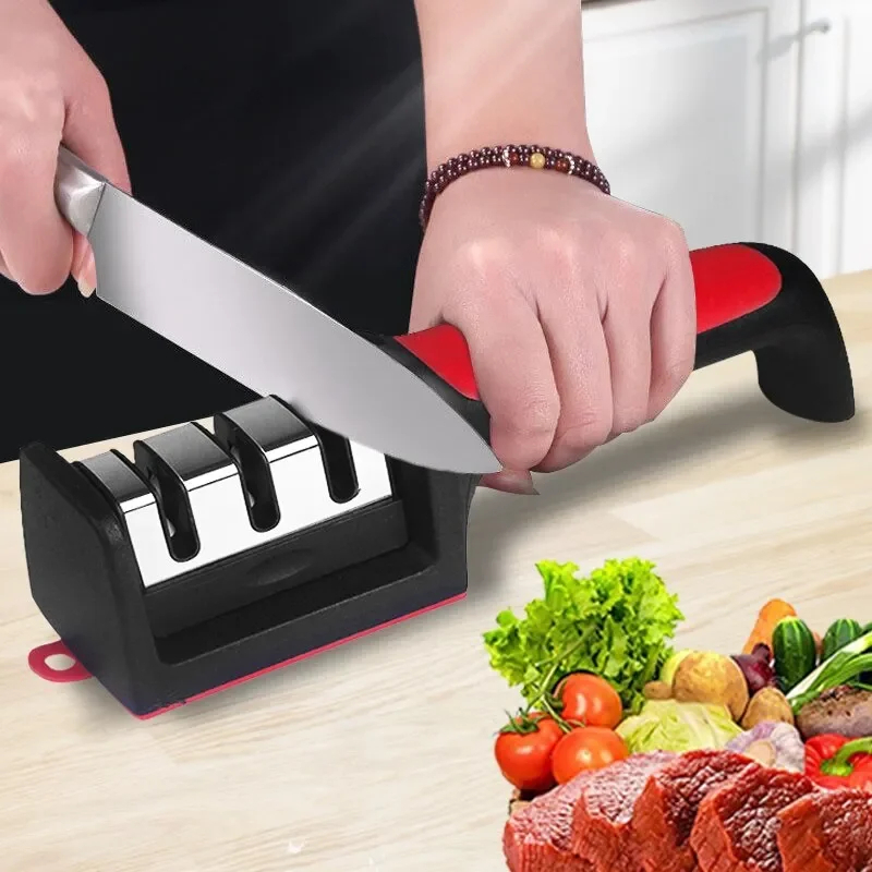 4-in-1 Stainless Steel Kitchen Knife Sharpener